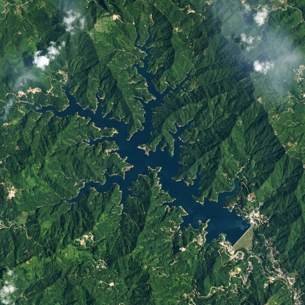 Sentinel-2 true-color scene of the An Khe reservoir, 2021_08