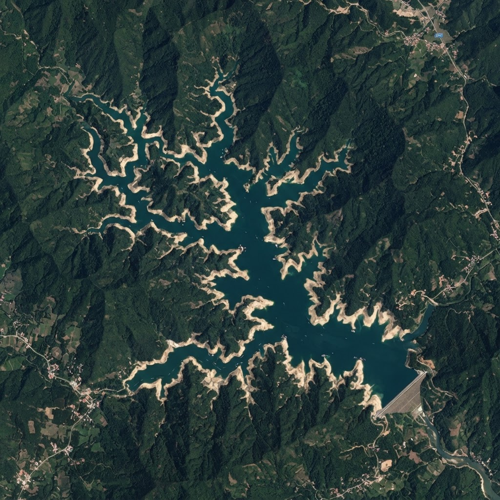 Sentinel-2 true-color scene of the An Khe reservoir, 2023_02
